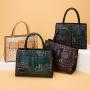 2024 fashion crocodile leather large capacity ladies simple quality innovation handbag