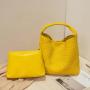Handmade Woven Bag with Large Capacity New Fashion Single Shoulder Carrying Bun Mother Female's Big Handbag with PU Lining