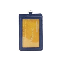 Wholesale staff id name badge card holder lanyard available saffiano pattern pu id working card holder