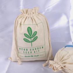 Reusable Custom Logo Printed Cotton Drawstring Dust Bag For Gift Handbag Hat Shoe Packaging Dost Cotton Pouch