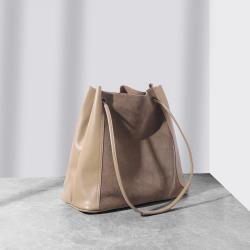 OEM Sac Bolsa Suede Genuine Leather Large Shoulder Tote Hand Bags For Women Female Autumn Customizable Personnalize Logo 2024