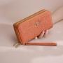 Large capacity long premium solid color wallet for women