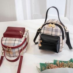 Hot sale backpack bag women small double zip backpack woman 2024 ladies bags wholesale fashion girls schoolbag shoulder bag