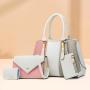 2023 New Fashion Color Contrast Women's Bag Women's Handbag One Shoulder Crossbody Bun Mother Bag Four Piece Women's Bag