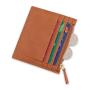 Slim Purse Vintage Credit Card Holder Zipper Pocket RFID Wallet Genuine Leather Id Credit Card Case Holder PU Wallets