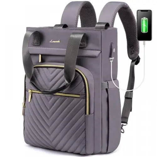 2023 Fashion Quilted Business School Daypack Teacher Nurse Tote Bag Travel High Quality Laptop Backpacks for Women with USB Port