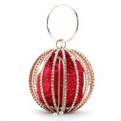 New Metal Hollow Handheld Diamond Ball Evening Bag