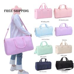 Keymay Free Shipping Stock 8 Colors Waterproof Nylon Duffle Bag High Quality Gym Bag Travel Weekender Travel Duffel Bag