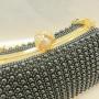 Ladies party black pearls clutch bag purses women's dress clutch bag evening bags metal handle chain dinner clutch handbags
