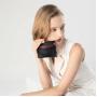 Customize luxury genuine leather zipper credit card holder wallet with keyring/keychain