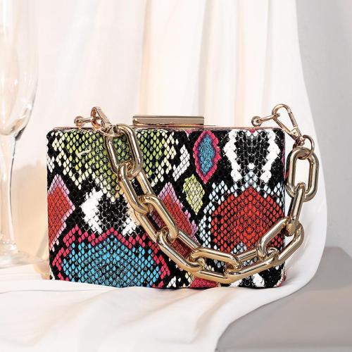 New Snake Pattern One Shoulder Retro Acrylic Chain Box Small Square Bag
