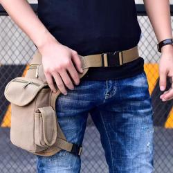 Cycling Canvas Waist Leg Bag Outdoor Multi functional Leg Bag