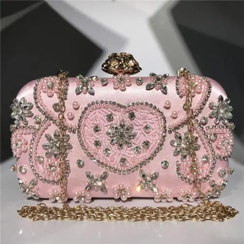 2024 Luxury Handbags Embroidered Diamond Clutch Bag Exquisite Handmade Evening Dinner Bags For Women