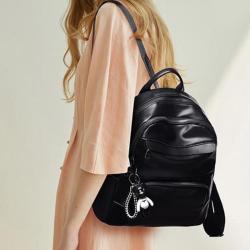 Popular Borsa A Main Durable Casual School Bag Pu Leather Women Bag Multicompartments Backpack  For Girls