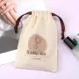 Eco-friendly Natural Cotton Drawstring Key Chain Scraper Packaging Pouch Custom Logo Organic Dust Gift Muslin Bag