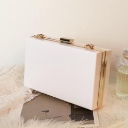 Daily wear multi-colors gold frame ladies fashion acrylic bag box 2024 CUBAN CHAIN
