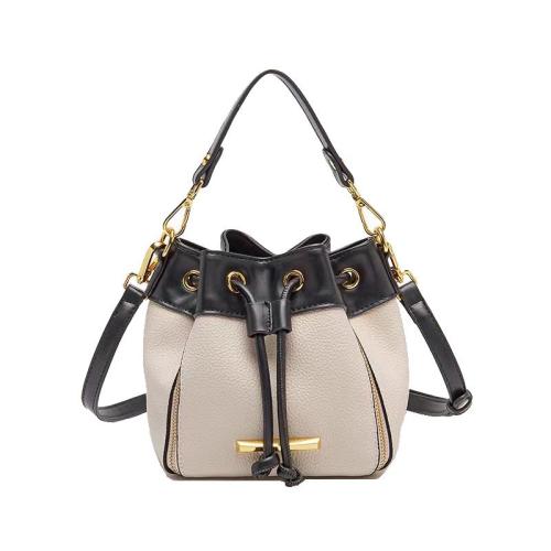 2024 Custom Vegan Leather Shoulder Bag For Women Ladies Drawstring Bucket Purse