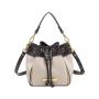 2024 Custom Vegan Leather Shoulder Bag For Women Ladies Drawstring Bucket Purse