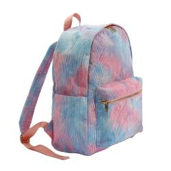 New Arrival Wholesale Stock Colorful Design Outdoor Travel Zipper Fashion Tie Dye Kids Corduroy  School  Backpack