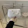 2024 New Small Square Diamond Lattice Bag Pu Solid Zipper Fashion Single Shoulder Messenger Bag With Chain Ladies Handbag