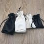 Small Embossed Soft Leather Jewelry Pouch With Embossed Logo
