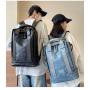 ZF346 Unisex Laptop Backpack Fashion Trendy PU Leather Business Custom College School Bag Cool Boy Leisure Travel Backpack