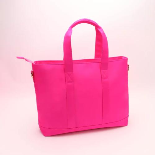 Women Fashion Hot Pink Large Capacity Shoulder Tote Handbag Waterproof Multi-function Nylon Travel Shoulder Women's Tote Bag