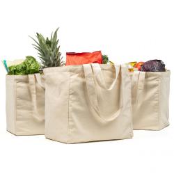 Gelory Recycled Canvas Bag Long Shoulder Strap Short Handle Heavy Duty Foldable Washable Shopping Tote Bag with custom printed