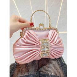New handmade diamond studded bow dinner bag evening bags