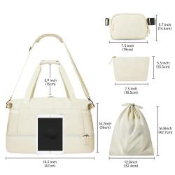 Travel Duffel Bag Sports Tote Gym Bag Shoulder Weekender Overnight Bag for Women