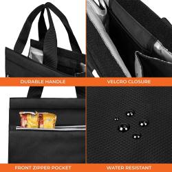 Gelory Fashion Durable Foldable Insulated Cooler Lunch Tote Bag Work Picnic School Waterproof Thermal Insulated Mommy Lunch Bag