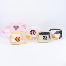Factory 5 Colors Girls Boys Stadium Approved Transparent Crossbody Waist Bag Women Men Running Sports Bag Waterproof Belt Bag
