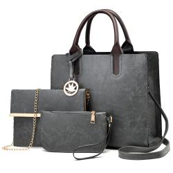 High quality wholesale custom logo 3 in 1 set crossbody bag popular PU leather ladies tote bags 2023 women shoulder handbag set