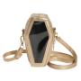 2023 Custom Gothic Design Coffin Shape Bag Clear PVC Window Vegan Leather Women Ita Crossbody Bag