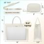 LOVEVOOK 2pc 15.6in quilted Tote Bag Business office Work Bags Office briefcase with Clutch Purse Handbag Laptop Bag for Women