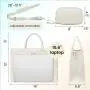 LOVEVOOK 2pc 15.6in quilted Tote Bag Business office Work Bags Office briefcase with Clutch Purse Handbag Laptop Bag for Women