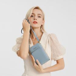 HR188 Fashion Ladies Mini Phone Storage Billfold Women's New One Shoulder Crossbody Small Bag PU Leather Key Coin Card Purse