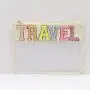 Keymay No MOQ Custom Personalized Letter Snack Makeup Bag Multicolor Travel Stadium Clear Pouch Transparent Pvc Cosmetic Bag