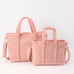 Keymay New Winter Fashion Lady Large Teddy Tote Bag Sherpa Fuzzy Fleece Handbag With Shoulder Strap Women's Plush Hand Bags