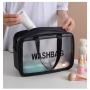 S/M/L 3 Sizes Ladies Large Capacity Pu Frosted Waterproof Cosmetic Bag Convenient Travel Makeup Storage Bag Female Wash Bag