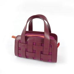 Vintage Burgundy Ladies Handbags Women Bags Elegant Custom Color Purse Mini Handbag Woven Label Bag