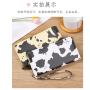 2024 Summer Korean Version Women's Cross-Border Hand Bag Multi-Compartment Long Horizontal Open Contrast Milk Cow Pattern