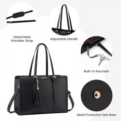 LOVEVOOK high quality 2pc/set PU leather Canvas Laptop Tote bag School shopping Casual handbag Shoulder Crossbody Bags for Women