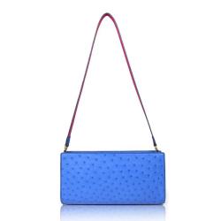 Custom Cartera Mujer Luxury Genuine Ostrich Skin Leather Women Ladies Underarm Evening Party Bag Clutch Shoulder Purse Bags