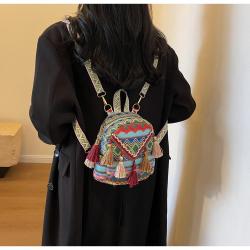 HR669 New Women Backpack Fashion Girl Waterproof Cloth Leisure Classic Bag Female Small Versatile Tassels Travel Crossbody Bag