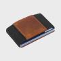 Customized leather elastic card holder mini front pocket wallet rfid pu small card holder