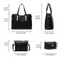 Women's Fashionable Cosmetic Straw Woven Handbag Single Zipper PU Polyester Ladies Tactical Shoulder Bag 3 Piece Set Wholesale