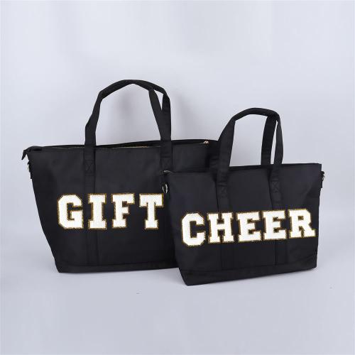 Keymay Stock Medium/Large Capacity Waterproof Women Shopping Gift Bag weekender Gym Travel Bag Nylon Blank Tote Bag