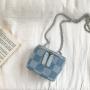 New Cross-Slung Chain Bag Fashion Chessboard Plaid Mini Denim Box Sling Shoulder Bag Small Square Crossbody Bag