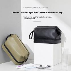 ZX095 PU Double-layer Cosmetic Bags Travel Cosmetic Bag Organizer Zipper Pouch Cosmetic Makeup Travel Makeup Bag Organizer